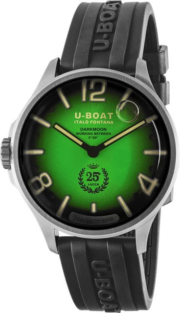 U-Boat Herrenuhr, Quarz, Edelstahl, 46 mm, Kautschuk, Grün, 5 ATM - Bild 1
