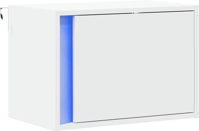 vidaXL Wand-Nachttisch mit integrierter LED-Beleuchtung in Weiß - Bild 1