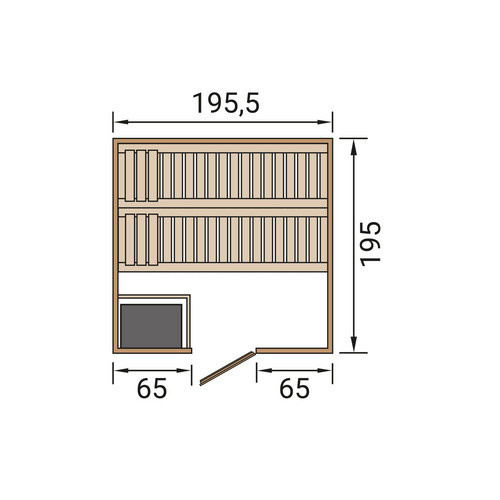 WEKA Massivholzsauna Bergen 2 für 6 Personen in Braun inklusive 5,4 kW Ofen mit integrierter Steuerung und Sparset mit Kompakt Holztür - Bild 2
