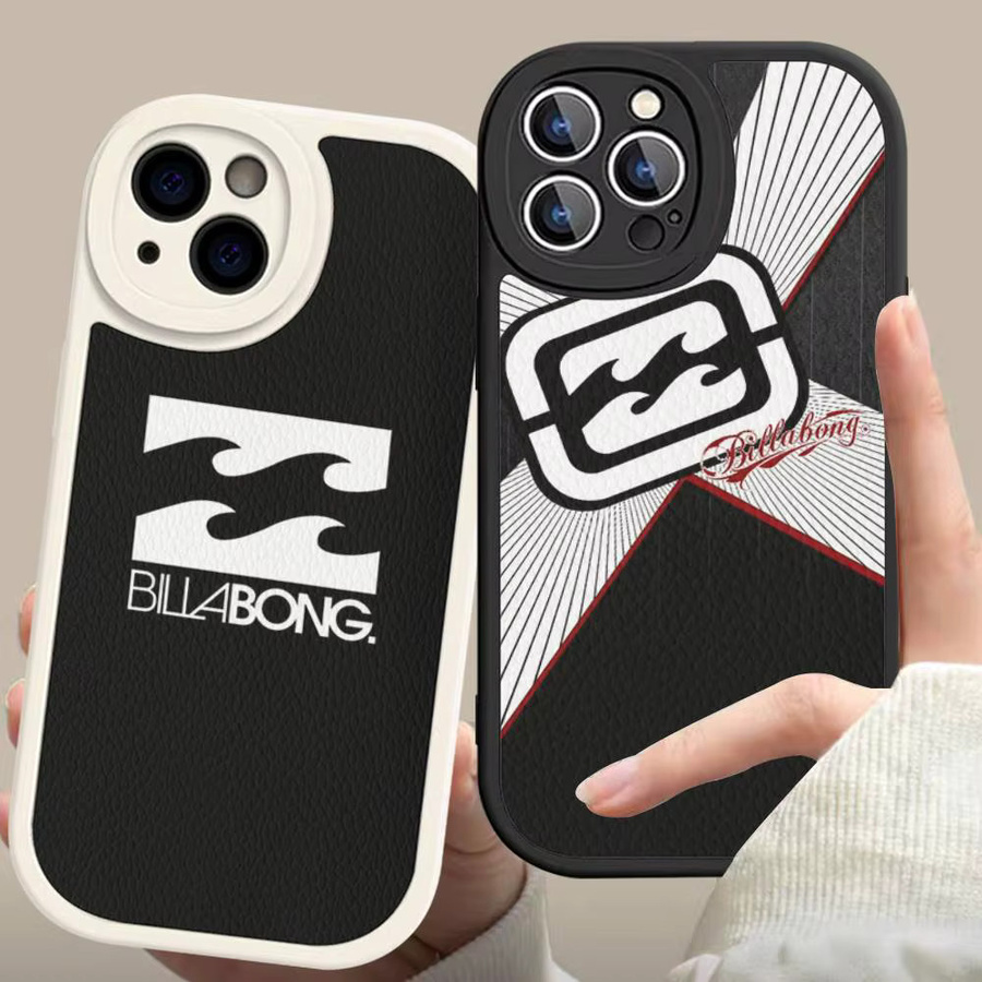 Billabong Leder-Handyhülle für iPhone 16 15 14 13 12 11 Pro Max Plus im Surfing-Design - Bild 2