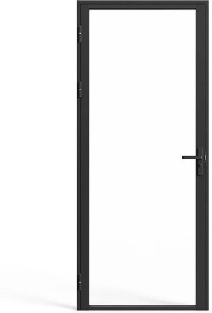 LOXTON Tür-Komplettset Schwarz Transparent mit Glas, Breite: 93 cm - Bild 1