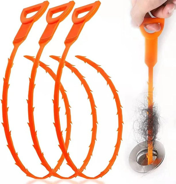 Effektiver Abflussreiniger und Verstopfungsentferner in Orange für Rohre, Waschbecken und WC - Bild 1
