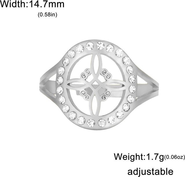YULIN Ring Edelstahl, Gold, Zirkonia, Vintage, Damen - Bild 1