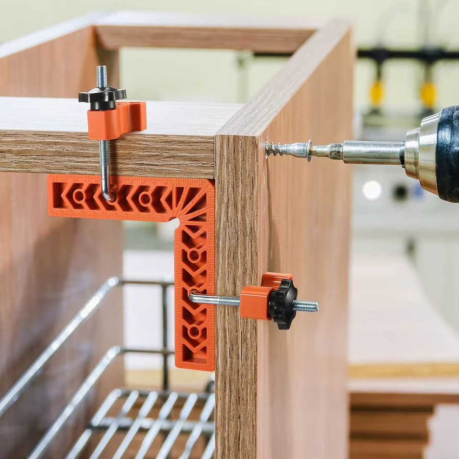 DAZZLEEX 4er-Pack 90-Grad-Positionierungsquadrate aus Aluminiumlegierung in Orange für die Holzbearbeitung und Tischlerarbeiten - Bild 3
