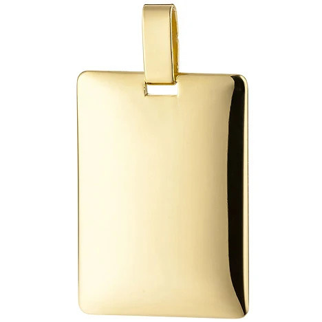 Colfem Anhänger Gravurplatte eckig, 585 Gelbgold, Unisex - Bild 1