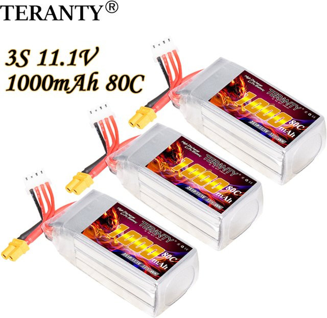 TREANTY LiPo Batterie 3S 11,1 V für RC FPV Racing Drone und Quadcopter mit 1000 mAh und XT30 Anschluss - Bild 1