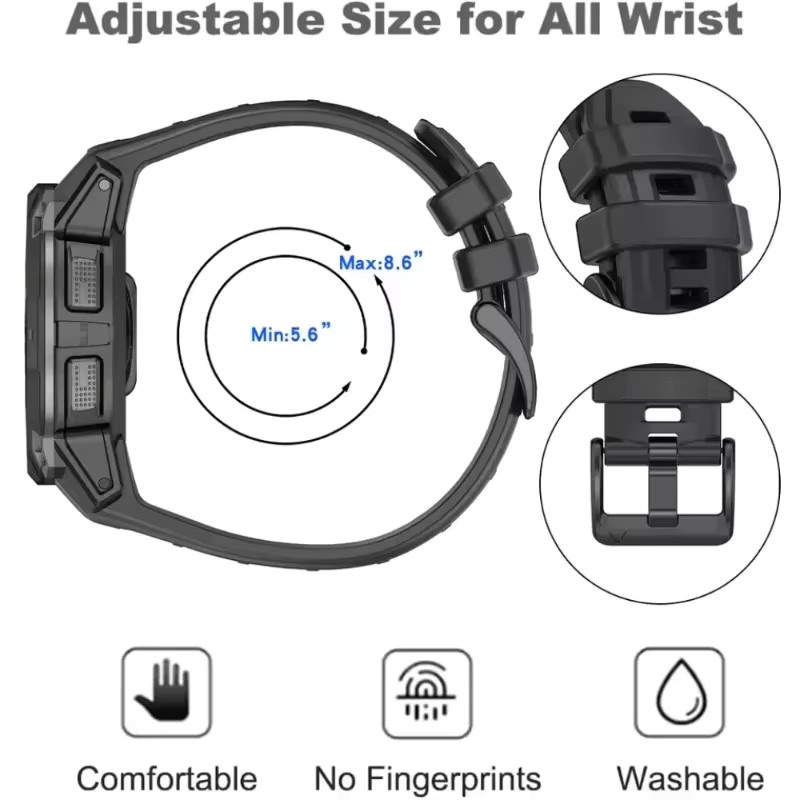 Garmin Uhrenarmband Silikon, Schwarz, Unisex - Bild 4