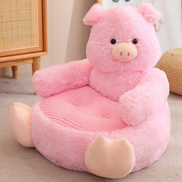 Kawaii Plüschtier Sitzkissen für Kinder und Erwachsene in Tierform, Rosa, B/T/H: 50 x 50 x 45 cm - Bild 1
