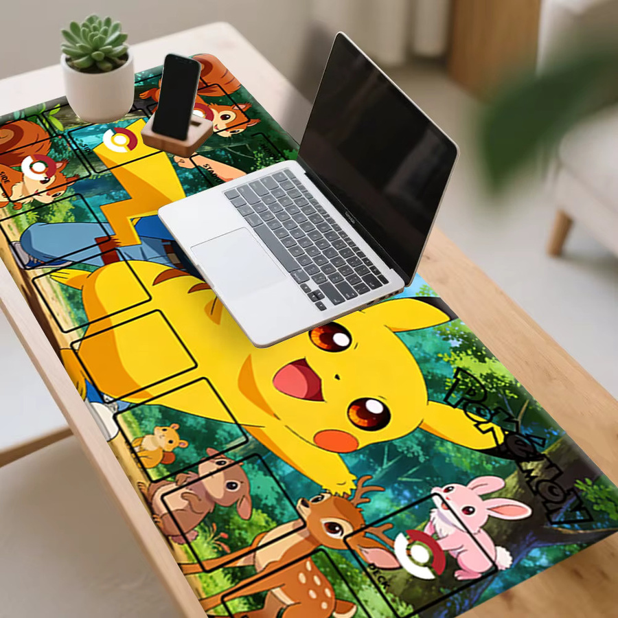 Potdemiel Pokémon Ash & Pikachu Forest Adventure TCG Spielmatte, Gaming-Mauspad, Schreibtischunterlage - Bild 2