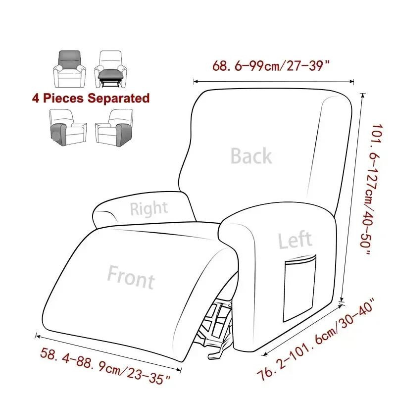 Yiran Furniture Elastischer Sesselbezug aus Samt in Blau für 1-Sitzer Einzelsessel - Bild 2