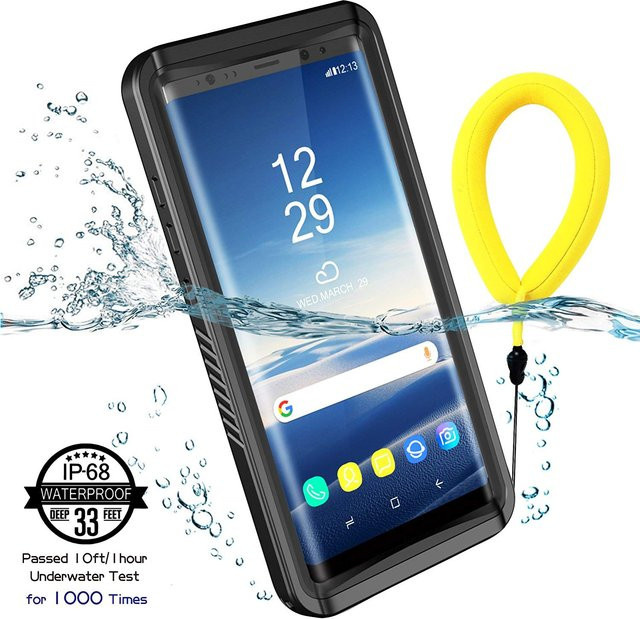 Wasserdichte Handyhülle für Samsung Galaxy S26 S25 S23 S22 S21 Ultra S20 S10 S9 Plus mit Displayschutz und Schwimmriemen in Schwarz - Bild 1