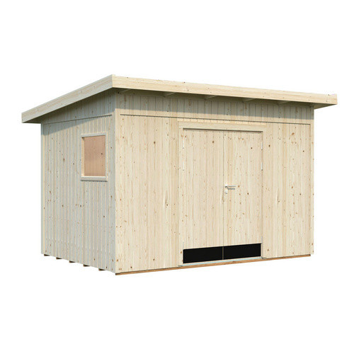 Palmako Gerätehaus Stig aus Fichtenholz in Braun mit Pultdach, B/H/T: 394 x 250 x 239 cm - Bild 3