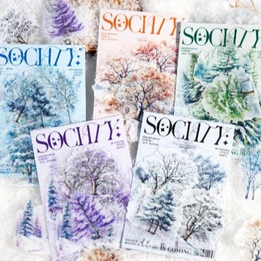 Mr. Paper Dekorative Aufkleber Set Wald- und Schnee-Thema für Scrapbook und Notizbuch, Mehrfarbig - Bild 1