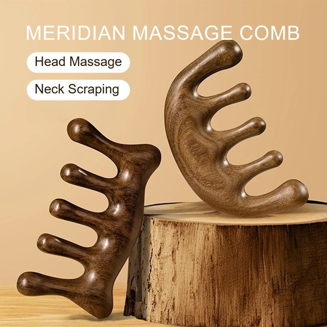 SALON FASHION Kopfhautmassagegerät aus Sandelholz, Unisex - Bild 1