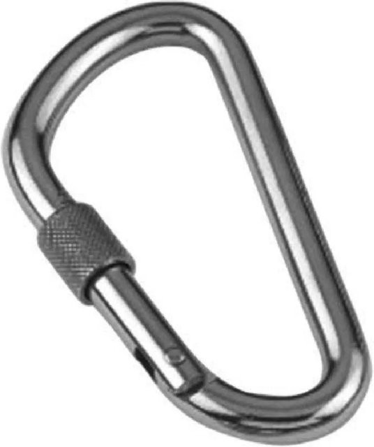 Seilflechter Niro-Karabiner in Silber, B/H: 10 x 115 mm - Bild 1