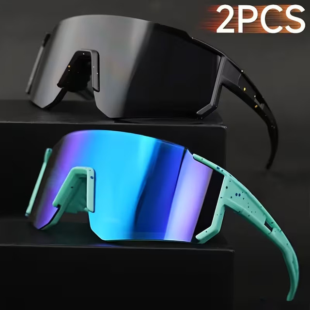 Hindfield Sportsonnenbrille, Unisex, Vollrand, Wrap, Kunststoff, Schwarz - Bild 1