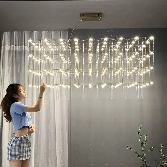 TAONUANSHU LED Pendelleuchte im minimalistischen Würfel-Design aus Metall, Warmweiß - Bild 1