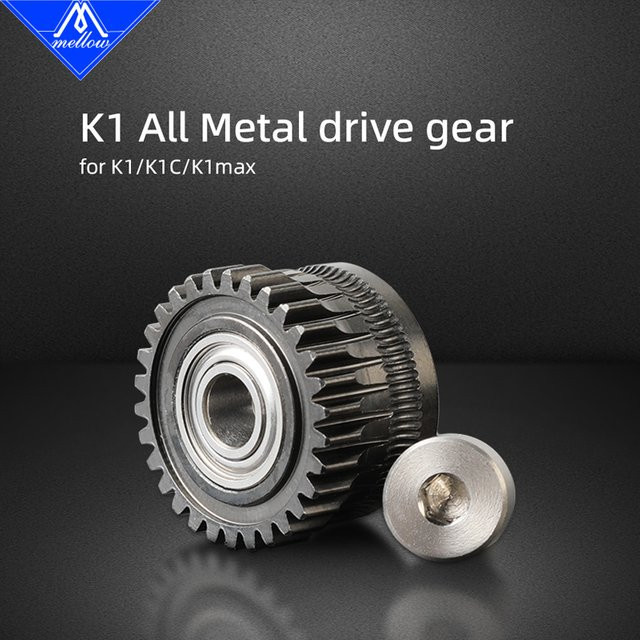 Mellow K1-Getriebe Extruder mit 1,75 mm Filament-Antriebsrad aus vernickeltem Hartstahl für Creality K1, K1C und K1 Max, Farbe: Silber - Bild 1