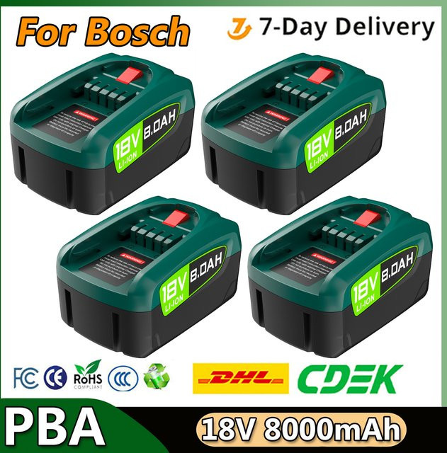 Bosch Ersatzakku PBA 18 V mit 8000 mAh in Grün für Bosch Power Tools AL1880CV AL1810CV AL18815CV AL1830CV - Bild 1