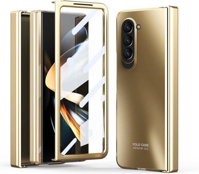 Samsung Galaxy Z Fold 5 5G Scharnierschutz Glasfolie mit vollständiger Abdeckung in Beige - Bild 1
