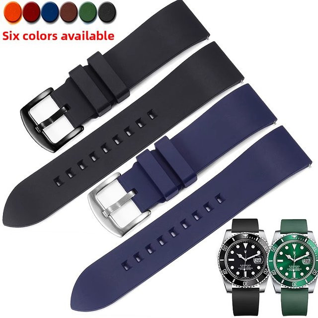 zhuolei Uhrenarmband Silikon, Schwarz, Unisex, 20 21 22 23 24 mm - Bild 1