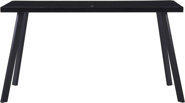 vidaXL Esstisch in Schwarz aus gehärtetem Glas und Stahl, B/T/H: 140 x 70 x 75 cm - Bild 1
