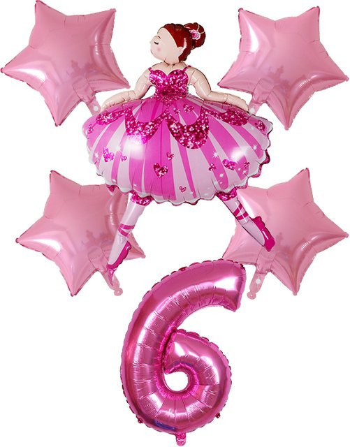 18 Stück Ballerina Luftballons in Pink für deine Ballett-Party, Geburtstag oder Babyparty - Bild 1
