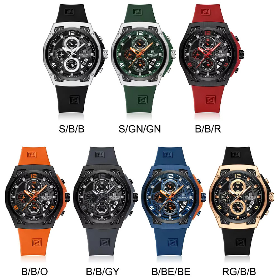 Navi force Armbanduhr Chronograph, Quarz, Edelstahl, Silber, Herren - Bild 4