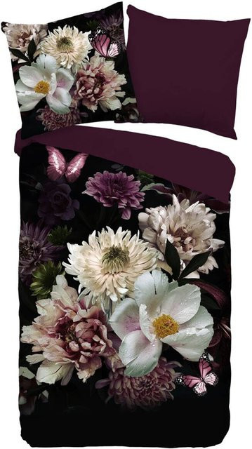 Microfaser Bettwäsche Marleen bordeauxrot aus Polyester mit Bettbezug und Kissenbezug, B/L: 135 x 200 cm und 80 x 80 cm - Bild 1