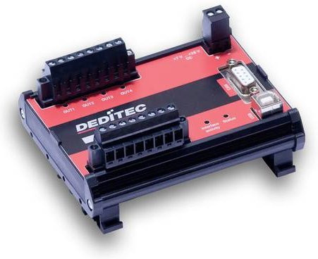 Deditec CAN-O4-R4 I/O-Modul mit CAN und Micro-USB, 4 digitale Eingänge und 4 digitale Ausgänge, Rot - Bild 1