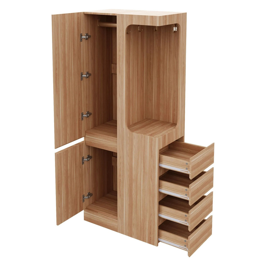 okwish Kleiderschrank mit integrierten Schubladen in Natur, B/T/H: 70 x 40 x 170 cm - Bild 2