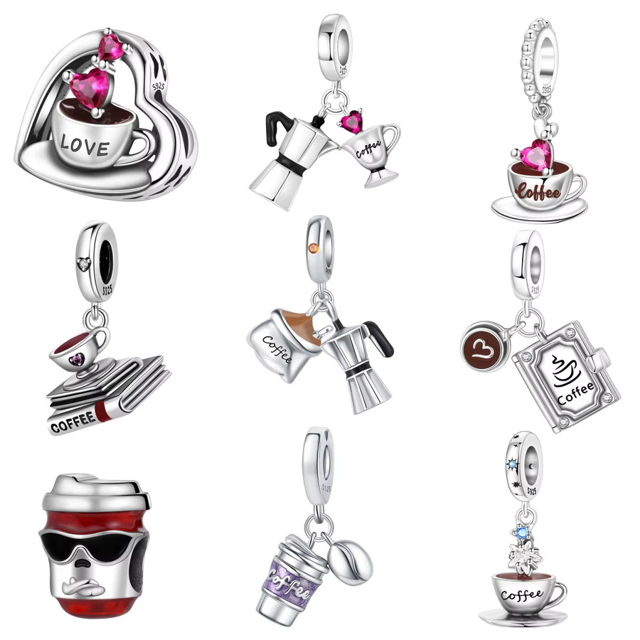 Orstarry Charm-Anhänger, Herzform, 925 Silber, Perle, Damen - Bild 1