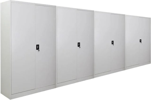 PROREGAL ELEPHANT Flügeltürenschrank aus Stahl mit 2 Türen und 4 Ebenen, abschließbar, Lichtgrau, H: 180 cm, B: 120 cm, T: 40 cm - Bild 1