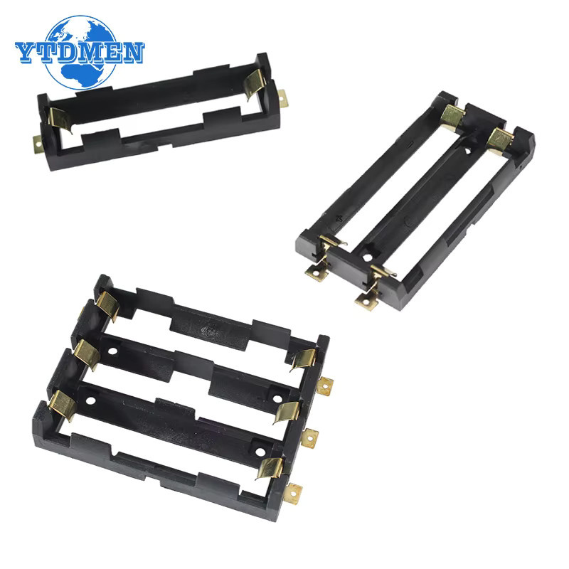 YTDMEN SMT Batteriehalter 3er Set für 18650 SMD Batterien in Schwarz mit Bronze Pins - Bild 4