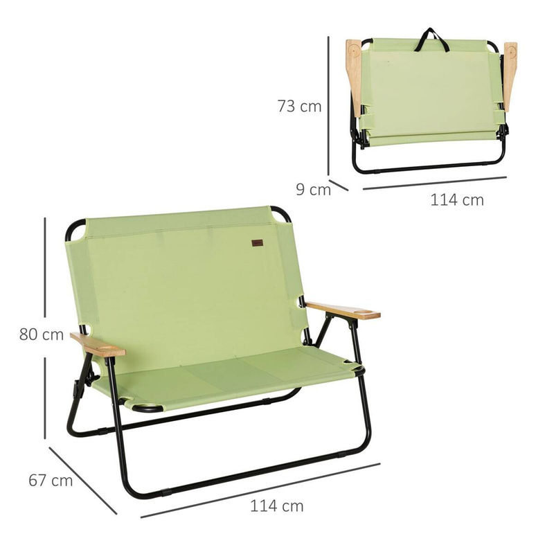 Outsunny Campingstuhl grün aus Stoff B/H/L: 67 x 80 x 141 cm - Bild 4
