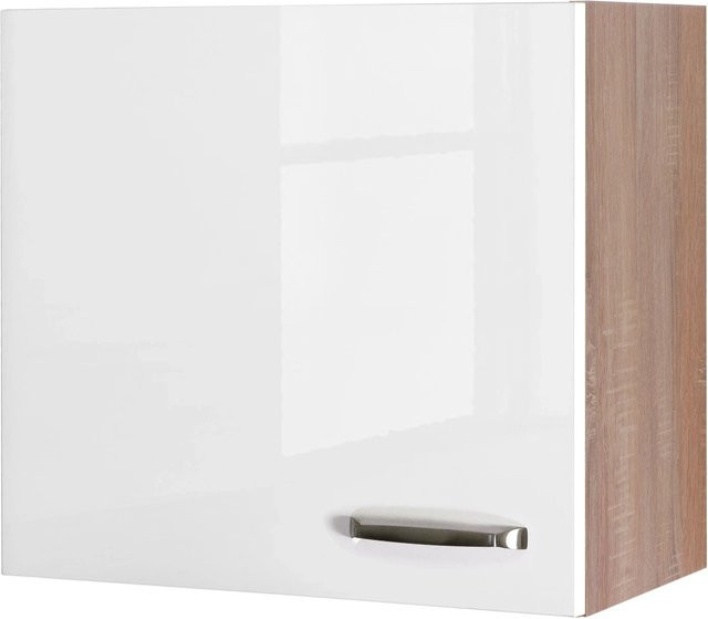 Flex-Well Küchen-Hängeschrank Valero Hochglanz Weiß und Sonoma Eiche, B/H/T: 60 x 55 x 32 cm - Bild 1
