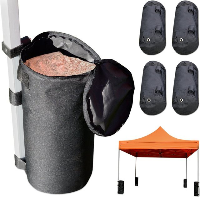 TOOLPORT Gewichtstaschen für Faltpavillons aus Oxford-Gewebe, 4 Stück, Schwarz - Bild 1