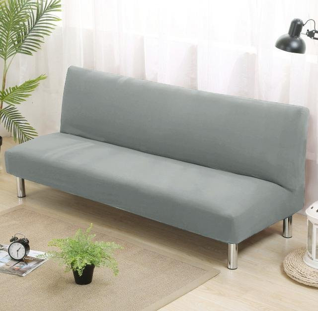 YZFZP Elastischer Sofabettbezug ohne Armlehne in Silber, eng anliegender Stretch-Couchbezug aus Polyester für dein Sofa - Bild 1