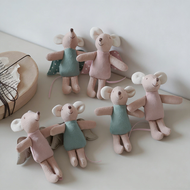 mumamuying Engelsflügel-Maus-Plüschtier, Zweifarbig Gepunktetes Stofftier - Bild 1