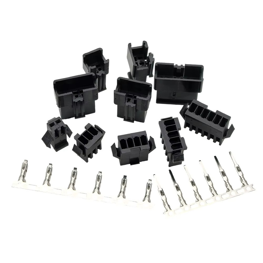 ALLiSHOP JST SM Stecker Set mit 2,54 mm Rastermaß, 10 Sets mit 2/3/4/5/6-poligen männlichen und weiblichen Buchsen, schwarzes Kunststoffgehäuse mit Crimp-Anschluss - Bild 2