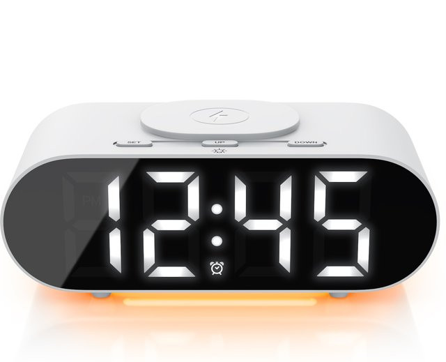 Bearware Wecker mit Qi Wireless Charger und Beleuchtung in Weiß - Bild 1