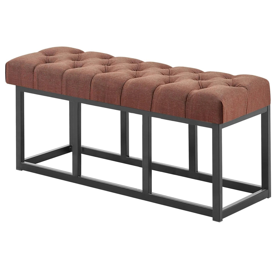 DELUKE Sitzbank MEXICO Polsterbank aus Stoff in Braun, B/T/H: 100 x 38 x 46 cm - Bild 2