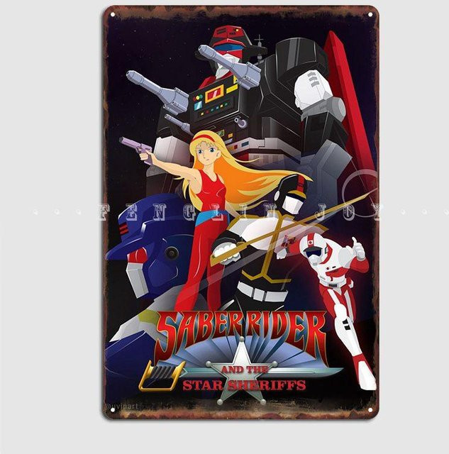 Blechschild Saber Rider und die Sternenmetall-Plakette Wanddekoration Metall B: 20 cm, H: 30 cm - Bild 1