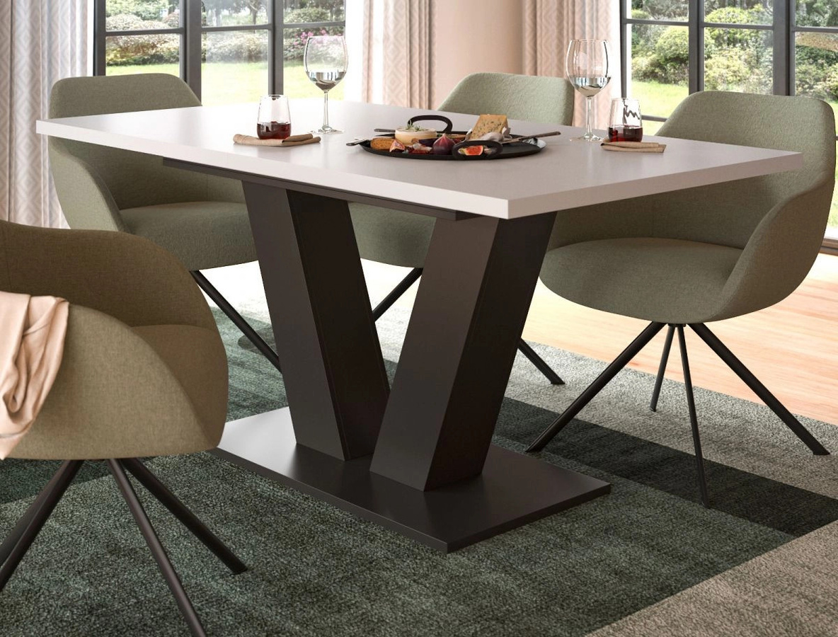 Ausziehbarer Esstisch Inn.Furn in Weiß und Grau, modern und rechteckig - Bild 2
