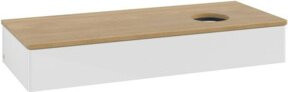 V&B Waschtischunterschrank Antao mit Beleuchtung, Eiche Honig und Weiß Lack, B/T/H: 120 x 50 x 19 cm - Bild 1