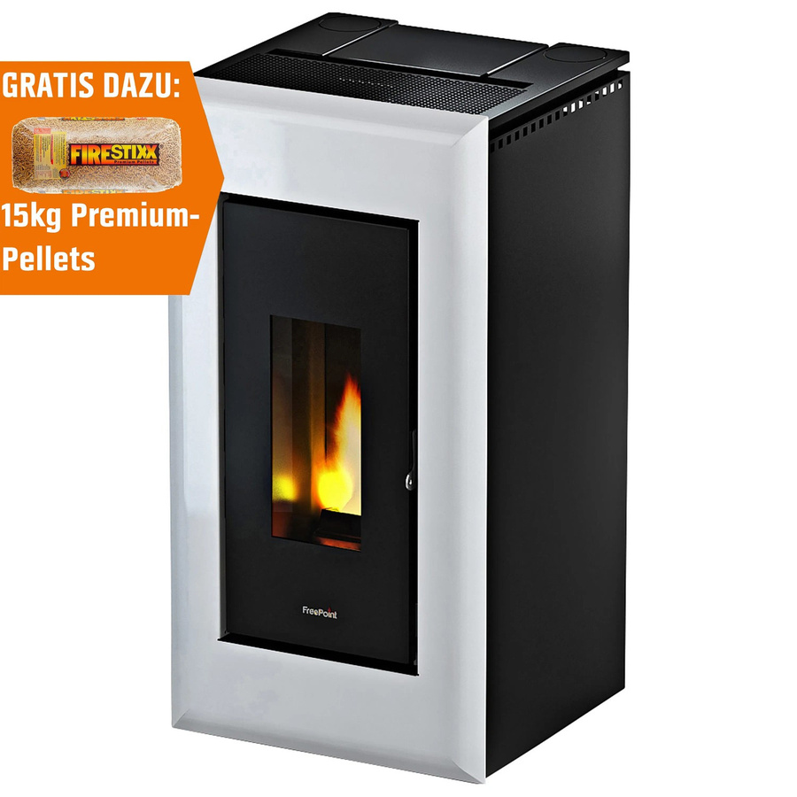 Freepoint Pelletofen Vega in Weiß mit 10,5 kW Leistung und Automatik - Bild 2