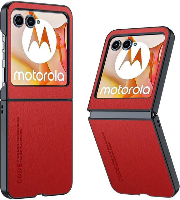 Luxus PU Leder Schutzhülle für Motorola Razr 60 Ultra und Razr 50 Ultra in Rot - Bild 1