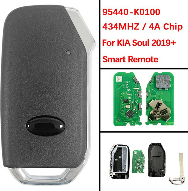 Aftermarket 3 Tasten Smart Key Fob Fernbedienung für KIA Soul 2019-2022, 433 MHz, Schwarz, CN051376 95440-K0100 SY5SKFGE03 - Bild 1