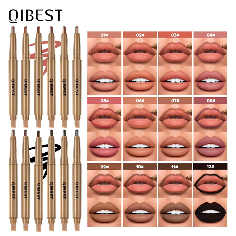 QIBEST 2-in-1 Lippenstift & Pinsel, Matt, Nude, mit Lipliner - Bild 5