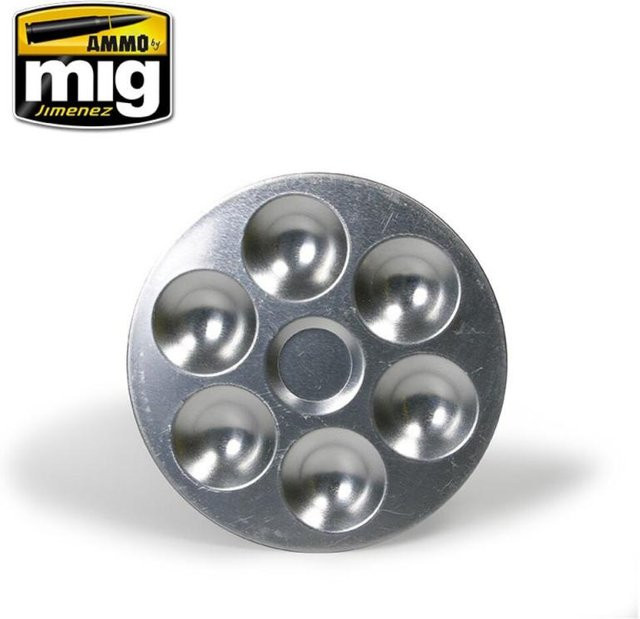AMMO by MIG Jimenez Aluminium Pallet, 6 Wells, Grau, Metall - Bild 1